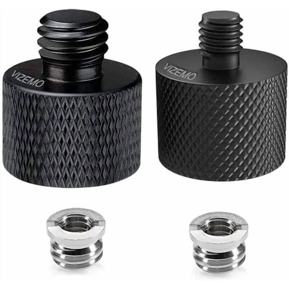 STARLIGHT- 4 Pcs Aluminum Camera Screw Adapter Thread 1/4" Male To 3/8" Female And 3/8" Mal