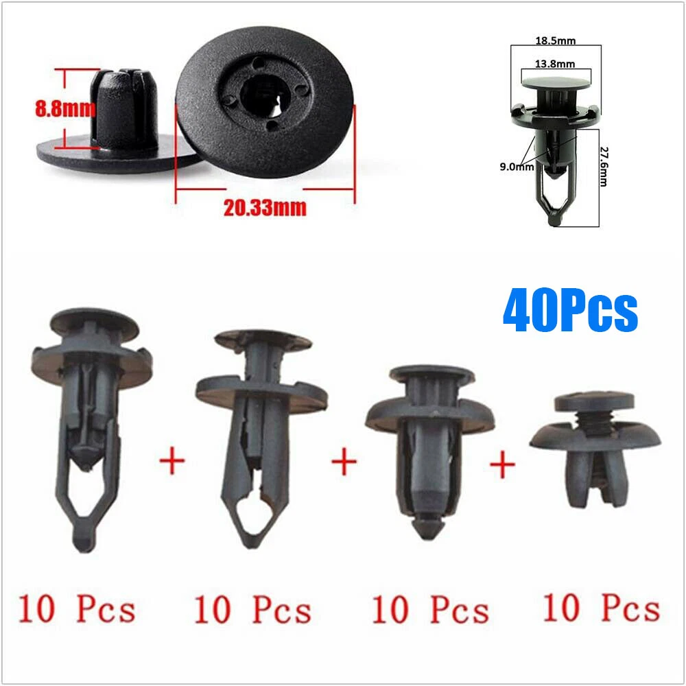 STARLIGHT- 40X Car Plastic Rivet Bumper Retainer Fastener Mud Flaps ...