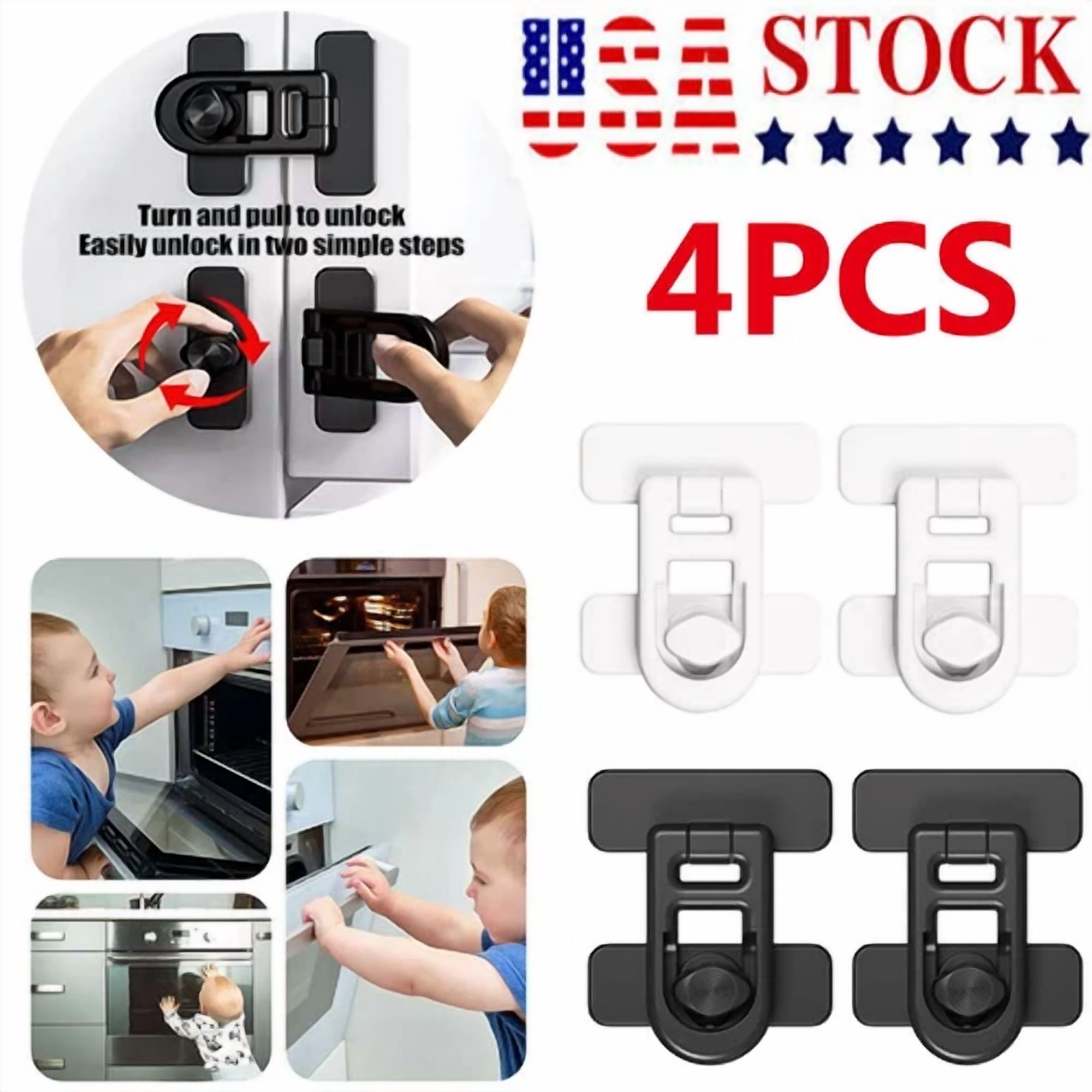 STARLIGHT- 4Pcs Child Proof Fridge Lock Oven Lock Multifunction Buckle ...