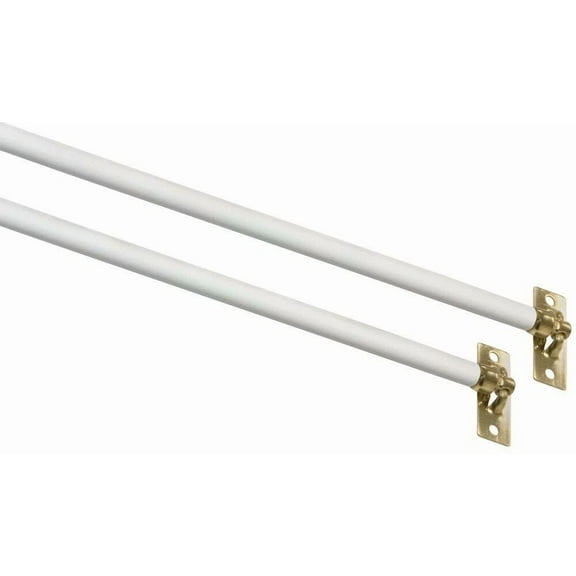 STARLIGHT- 5/16" White Swivel Sash Single Drapes Curtain Rod Set 11-19" Adjustable 2 Pack