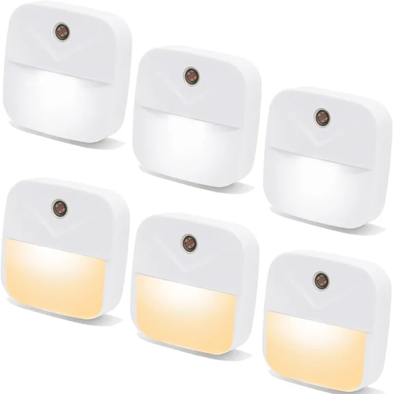 STARLIGHT- 6 Pack Night Light Plug In, Led Nightlights Smart Dusk To Dawn Sensor Any Room