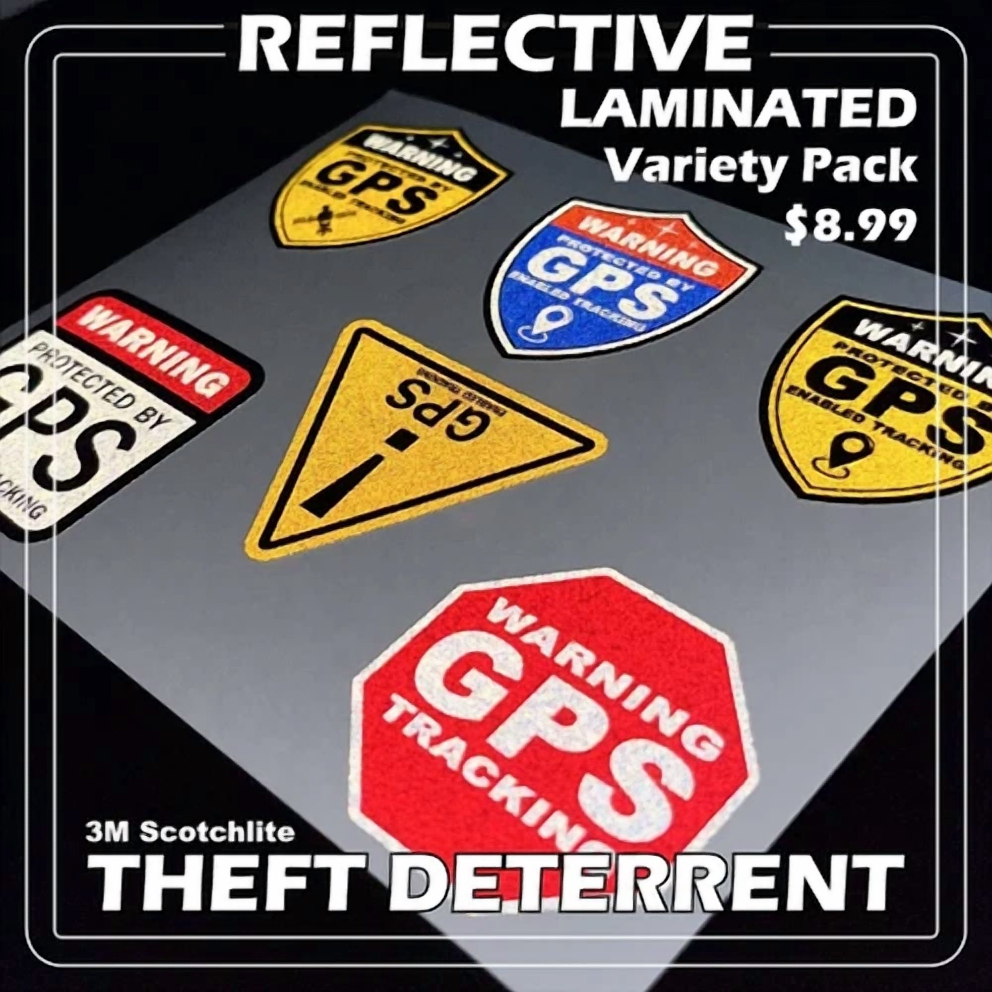 STARLIGHT- 6-Pack Variety 3M Reflective Gps Tracking Laminated Stickers ...