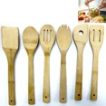 thumbnail image 1 of STARLIGHT- 6 Pcs Bamboo Kitchen Cooking Utensils Spatula Spoon Fork Set Wooden Tool Handles, 1 of 2