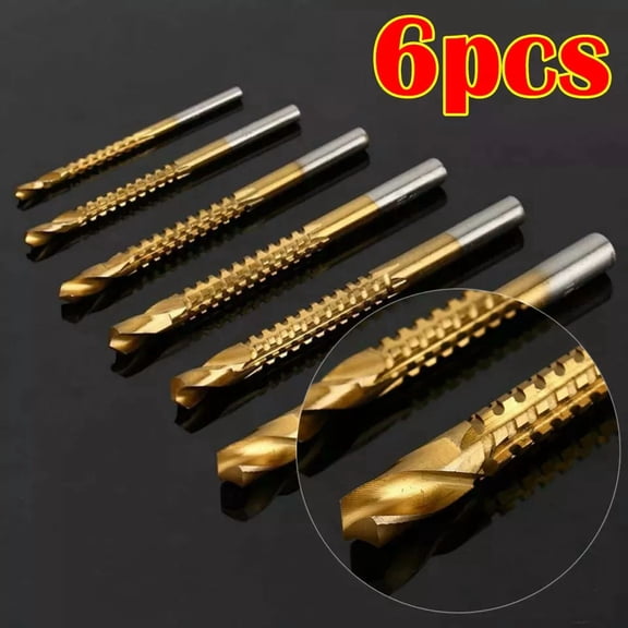 STARLIGHT- 6Pc Twist Drill Bit Set Power Tool Accessories Screw Holes For Wood Metal 20%Off