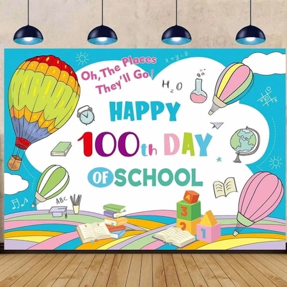 STARLIGHT- 7X5Ft Happy 100Th Days Of School Backdrop 100 Days School Kids School Classroom