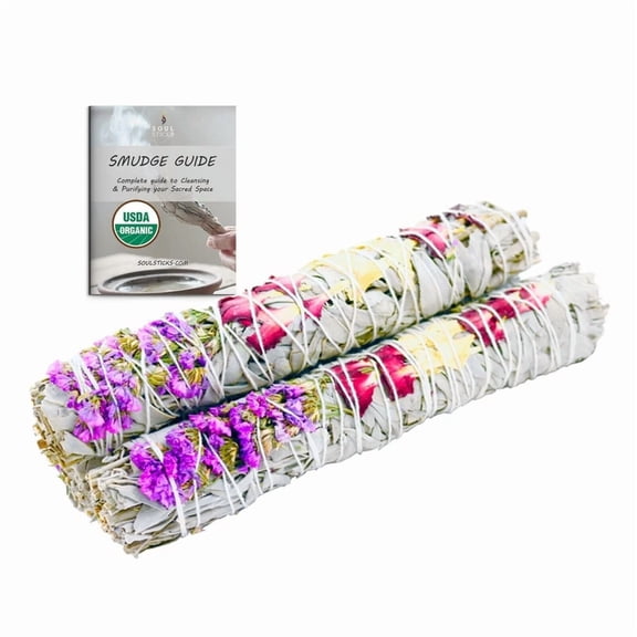 STARLIGHT- 9 Inch Morning Glory Sage Smudge Stick For Home Cleansing Negative Energy Clear