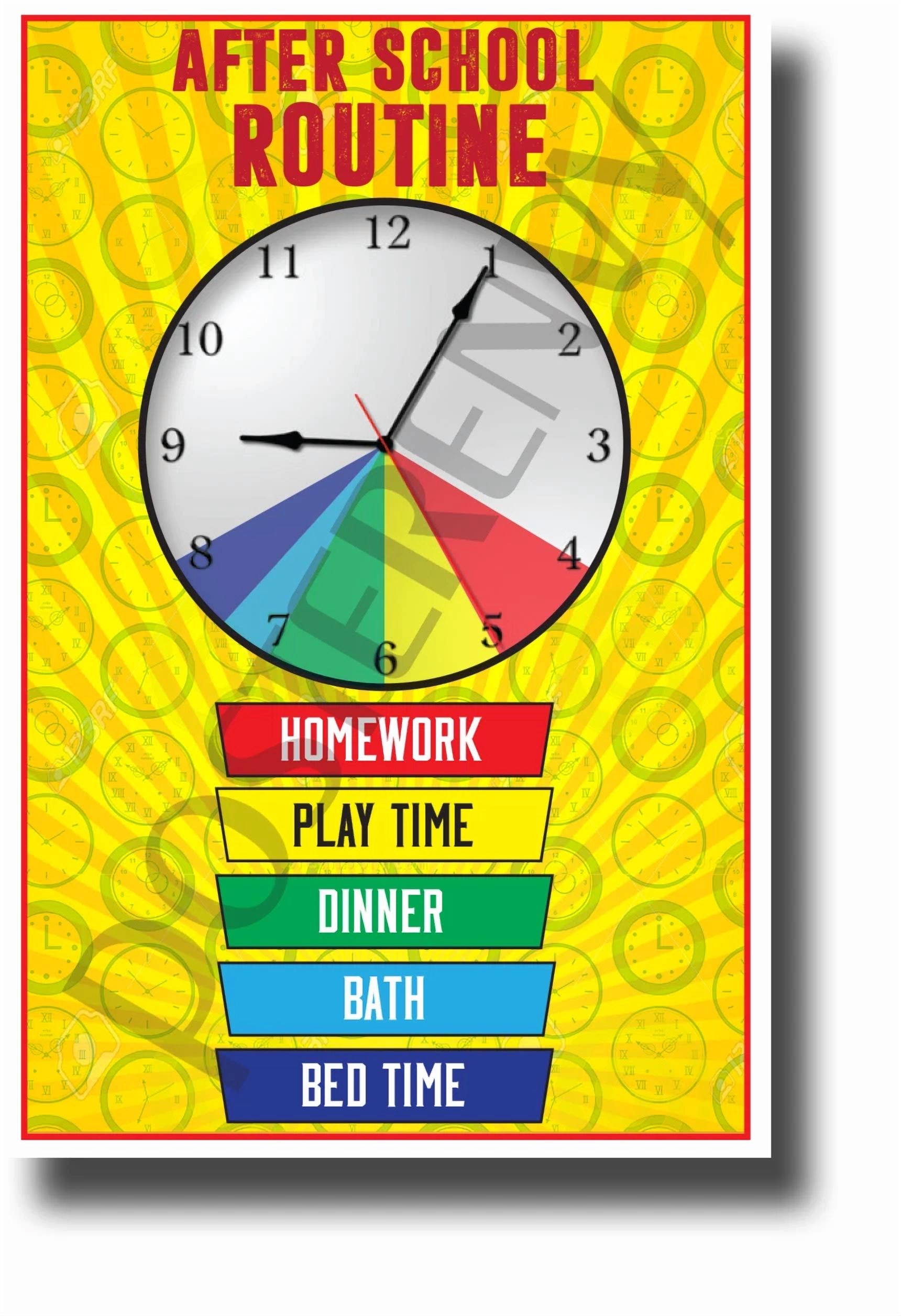 After School Routine Stickers STARLIGHT- After School Routine - New Classroom Motivational Poster ...