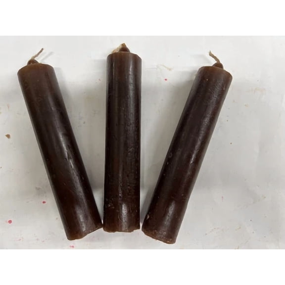 STARLIGHT- Altar Candles 1 Color 1 1/8"D X 5 1/2" T In Brown Set Of 3 W/Free Ship! Wicca