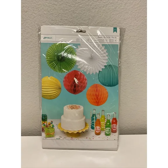 STARLIGHT- American Crafts Circle Lanterns Honeycomb Paper Decorations - 6 Pieces