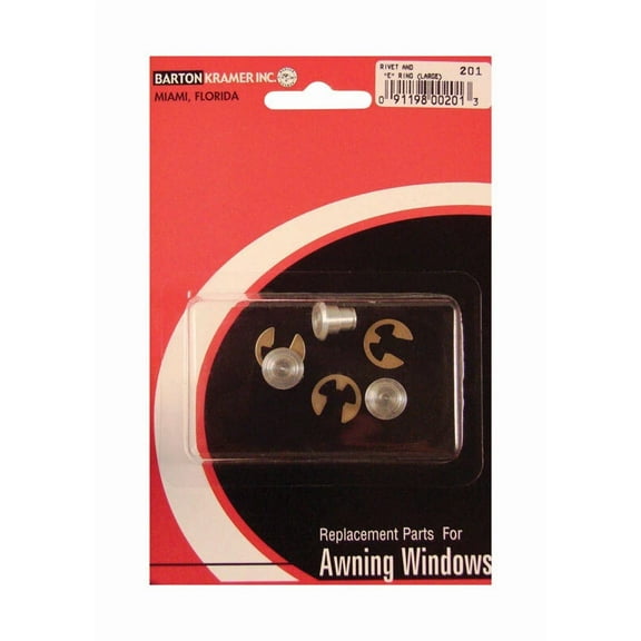 STARLIGHT- Barton Kramer 201C Silver Aluminum Window Large Rivets And E Rings 1/4 In.