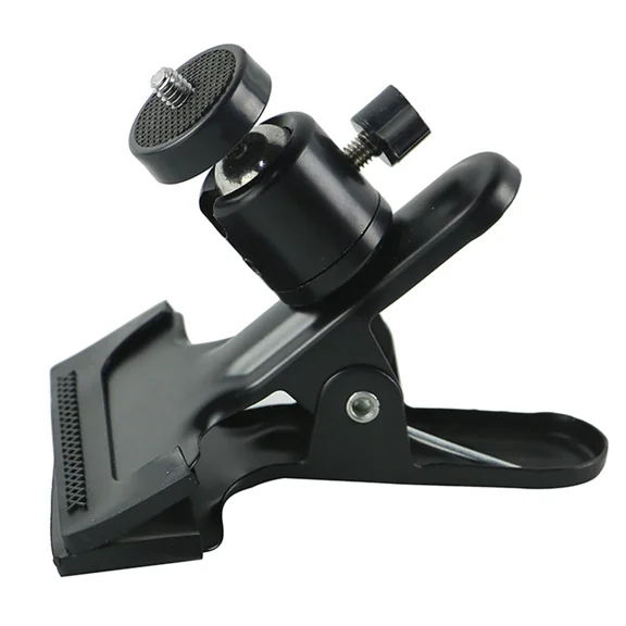 STARLIGHT- Black Camera Clip Clamp Flash Holder Mount W/ 360 Swivel Photography Ball-Head