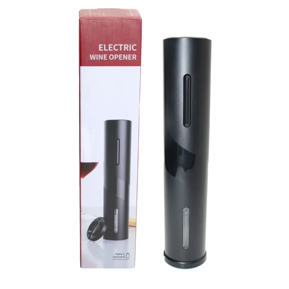 STARLIGHT- Black Wine Opener Electric Corkscrew Battery Op Foil Cutter Wine Bottle Opener