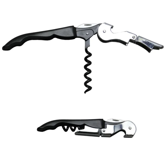 STARLIGHT- Blue Dot Wine Bottle Cap Opener Waiter Corkscrew Double Hinge Free Usa Ship