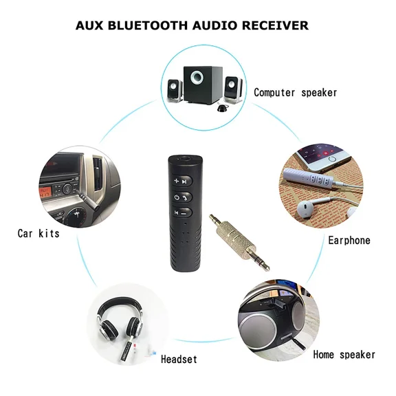 STARLIGHT- Bluetooth Wireless Transmitter To 3.5Mm Jack Aux Adapter W/Mic For Car Stereo Us
