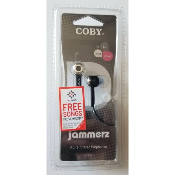 STARLIGHT- Brand New! Coby Cve51 In-Ear Only Headphones Jammerz (Black) W/ 3.5Mm Gold Jack