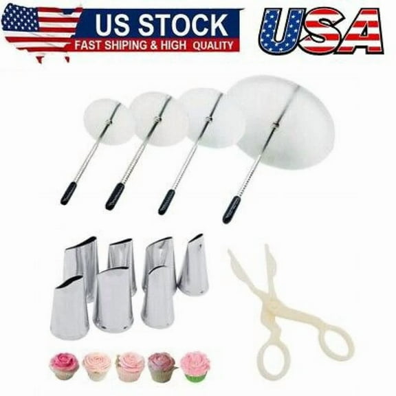 STARLIGHT- Cake Decorating Tool Kit, 7Pcs Stainless Steel Icing Piping Nozzle Tips