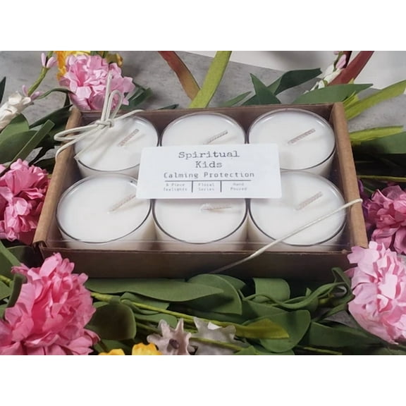 STARLIGHT- Calming Protection (White Sage & Lavender) 6 Count Soy Tealights Hand Poured