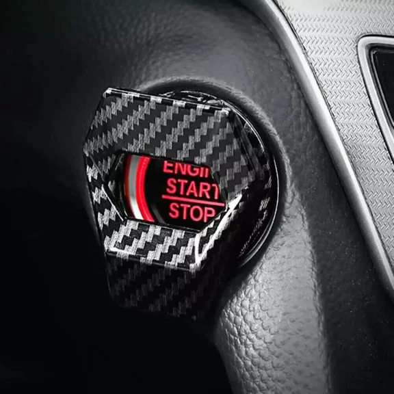 STARLIGHT- Carbon Car Fiber Engine Start Stop Push Button Switch Cover Trim Accessories
