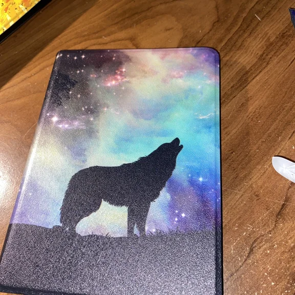 STARLIGHT- Case Cover Skin For Amazon Kindle Fire Hd E Reader Tablet Night Sky Wolf Stand