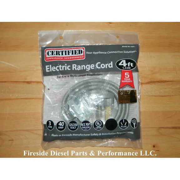 STARLIGHT- Certified Electric Range Cord 4Ft. 1.22M Model 90-1060