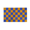 thumbnail image 1 of STARLIGHT- Checkered Blue & Orange Flag Banner 3' X 5' Polyester 100D, 1 of 2