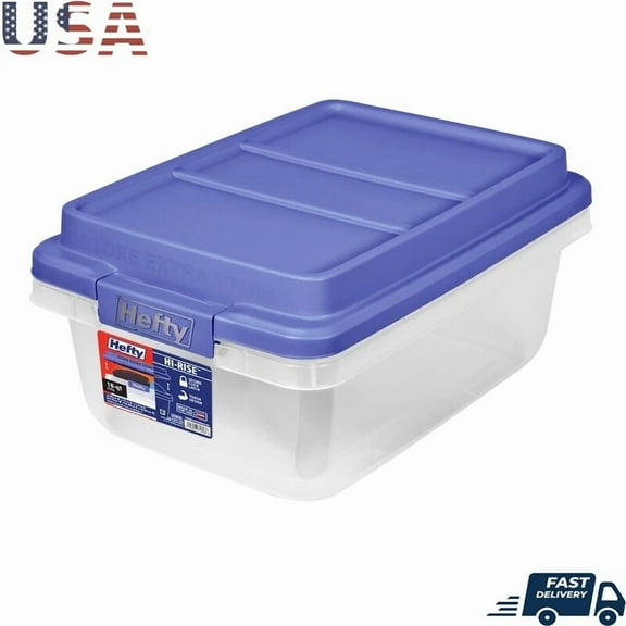 STARLIGHT- Clear Plastic Storage Bin W/ Stackable Lid Large Latches Organizer Home Garage