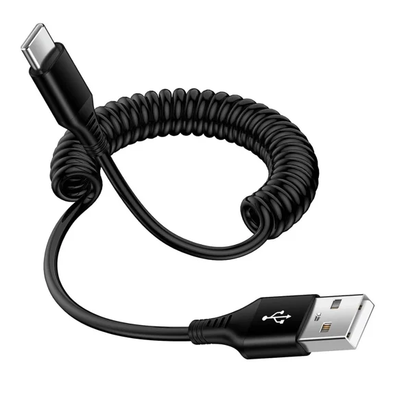 STARLIGHT- Coiled Usb C Cable For Carplay 3Ft, Retractable A To Type C Fast...