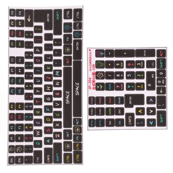 STARLIGHT- Computer Keyboard Stickers Frosted Surfaces Adhesive Keycaps Stickers For 84-108