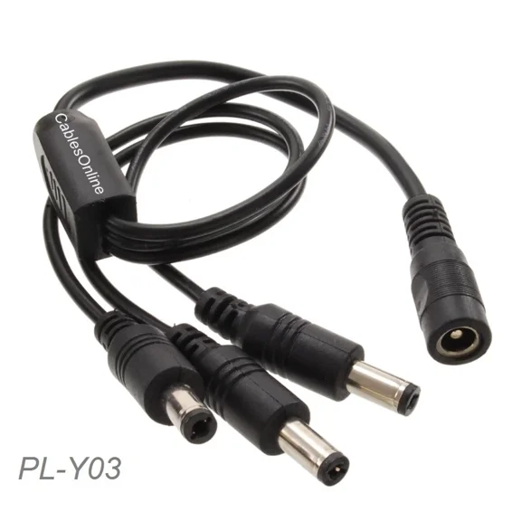 STARLIGHT- Dc Power Splitter Cable 1-Female/3-Male For Security Cameras & More, Pl-Y03