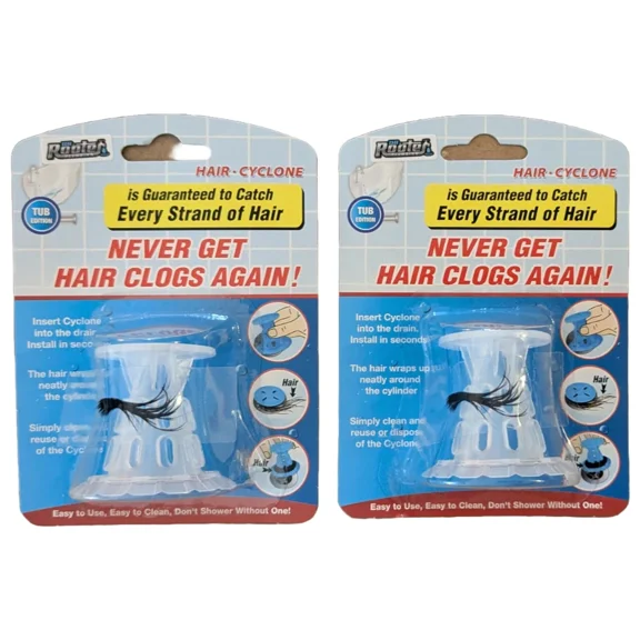 STARLIGHT- Dr. Rooter Plumbing Hair Cyclone Shower Drain Hair Catcher Tub Edition 2 Pack