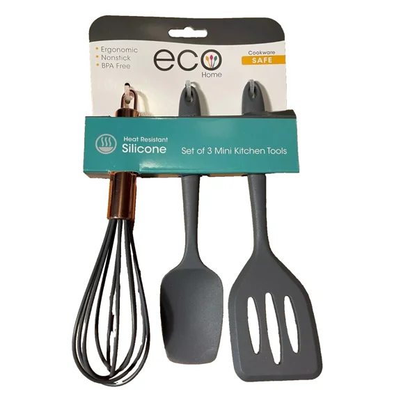 STARLIGHT- Eco Home - Set Of (3) Mini Kitchen Tools - Heat Resistant Silicone - Bpa Free