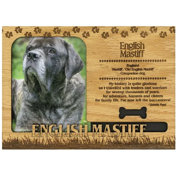 STARLIGHT- English Mastiff Engraved Wood Picture Frame Magnet