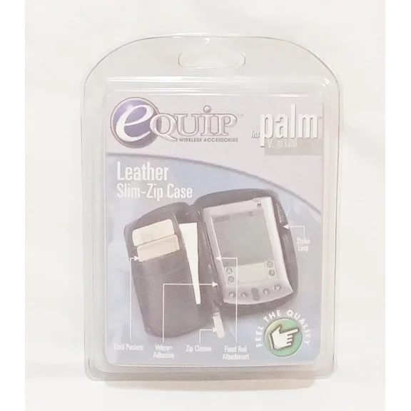 STARLIGHT- Equip Wireless Accessories Leather Slim-Zip Case Fits Palm V Pda New Old Stock