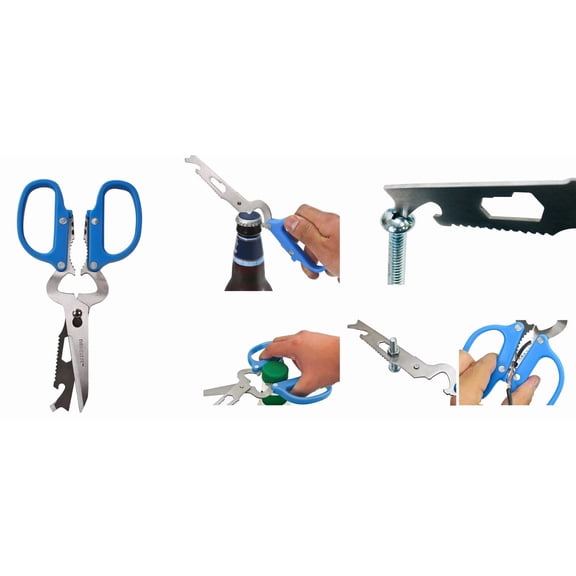 STARLIGHT- Evri Scissors Multi-Function 11 In 1 Kitchen Tool New Bottle Opener Fish Scaler
