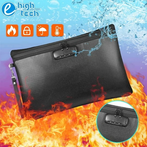 STARLIGHT- Fireproof Document Bag With Lock Zipper Waterproof Journal Notary Storage Pouch