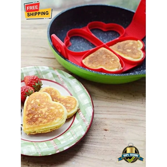 STARLIGHT- Flower Shaped 4-Cup Silicone Egg Frying Pan Mold Nonstick Kitchen Tool