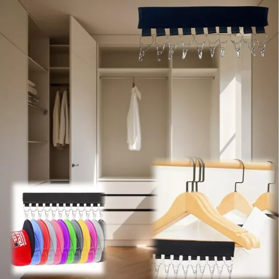 STARLIGHT- Foldable Hangers Hat Clip Hanging Rack Socks/Towels Clip Cloth Hanger