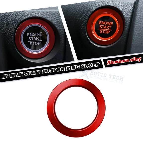 STARLIGHT- For Civic Accord 10Th Gen Red Engine Start Push Button Switch Ring Trim 1Pc