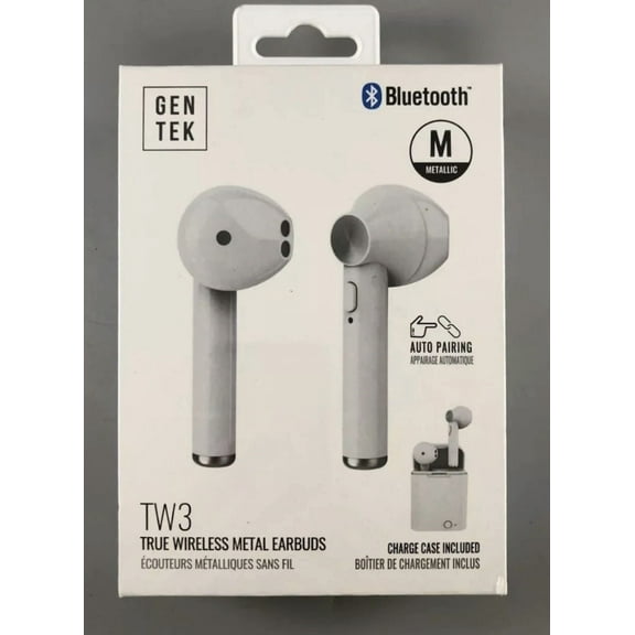 STARLIGHT- Gen Tek Tw3 True Wireless Metal Earbuds White New Sealed Tl8