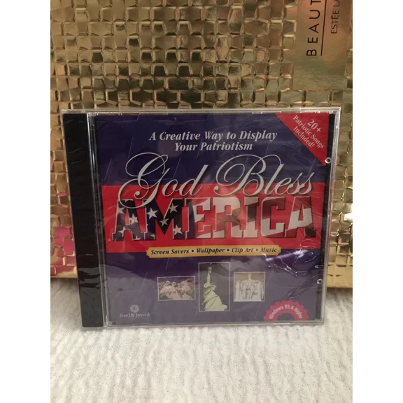 STARLIGHT- ??God Bless America Screen Savers Wallpaper Clip Art Music Cd Rom Win 95 New