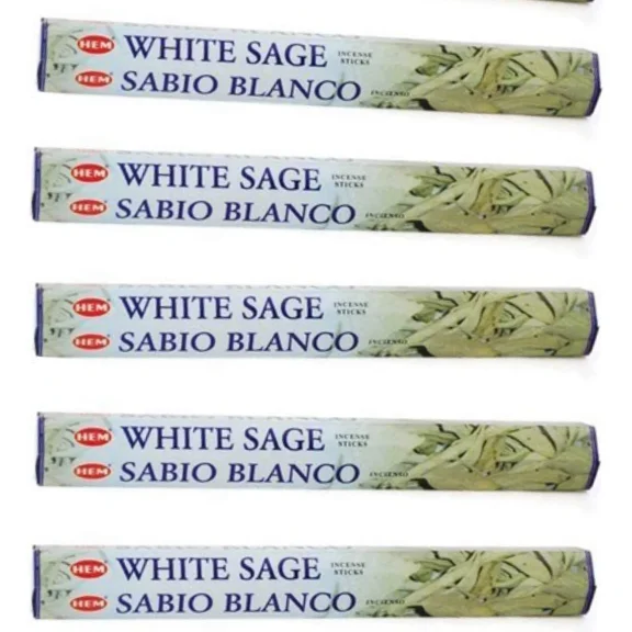 STARLIGHT- Hem White Sage 100 Incense Sticks (5 Packs Of 20 Sticks)