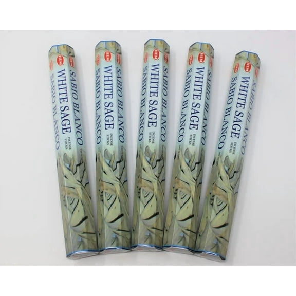STARLIGHT- Hem White Sage Incense Sticks Bulk 5 X 20 Boxes, 100 Stick (Cleansing Blessings)