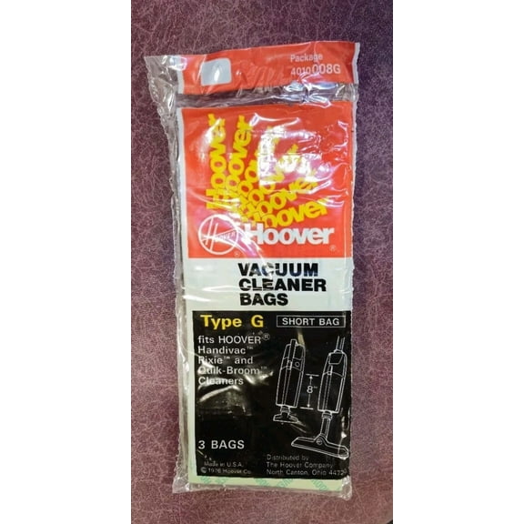 STARLIGHT- Hoover Type G Short Bag Vacuum Cleaner Bags 3 Ct. 1976 Pixie Handivac 4010008G