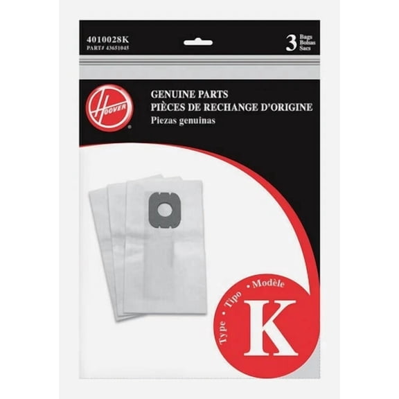 STARLIGHT- Hoover Vacuum Bag Type K For All Hoover Canister Cleaners Filter 3 Pk 4010028K