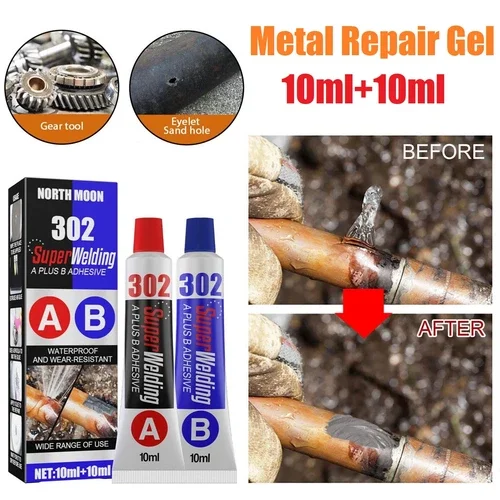 STARLIGHT- Industrial Metal Repair Paste Glue Heat Resistance Cold Weld Adhesive A&B Gel