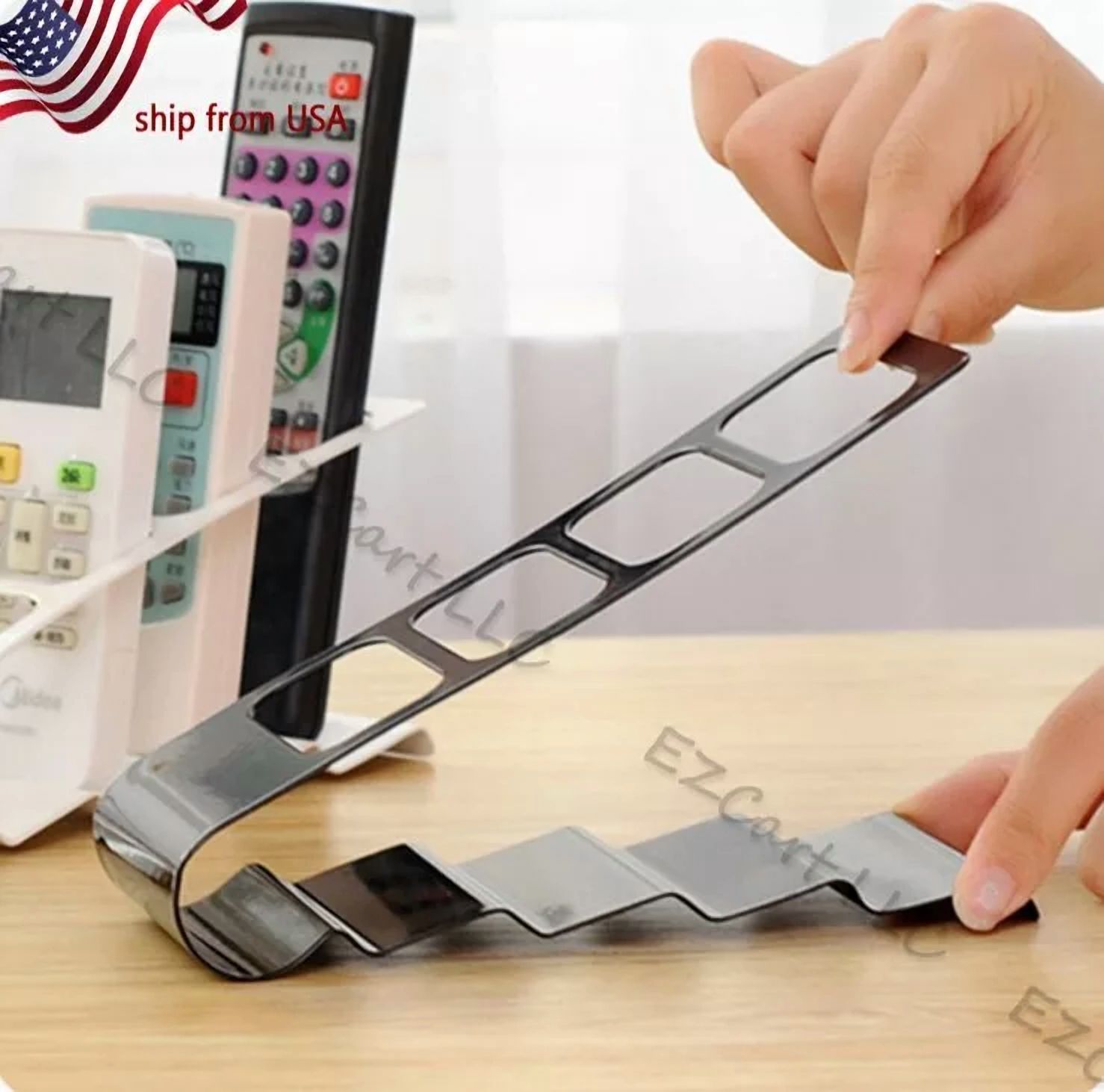 STARLIGHT- Iron Metal Remote Control Storage Rack Holder Container Desk ...
