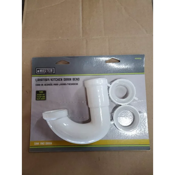 STARLIGHT- Lavatory/Kitchen Drain J Bend,White Plastic,1.25-In. Or 1.5-In. O.D. - 453324