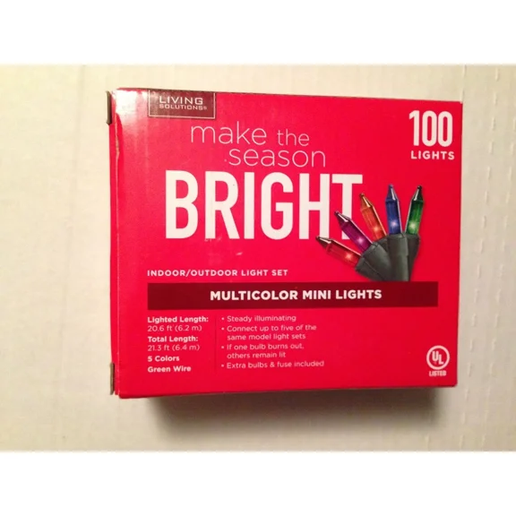 STARLIGHT- Living Solutions Mini Light Set 100 Color Indoor & Outdoor Green Wire-Free Ship