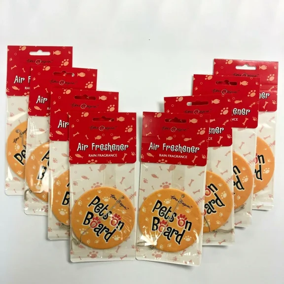 STARLIGHT- Lot Of (8) Hanging Car Air Freshener Pets On Board, Rain Fragrance Closet Home