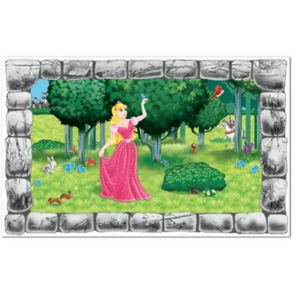 STARLIGHT- Medieval Castle Scene Setter Princess Party Wall Decor 5' Scenic Window Knight